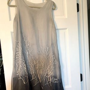 Gorgeous embroidered gray gradation silk dress